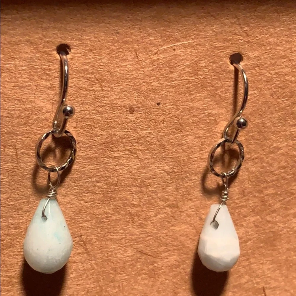 Larimar classic minimalist tear drop earrings - Picture 6 of 6